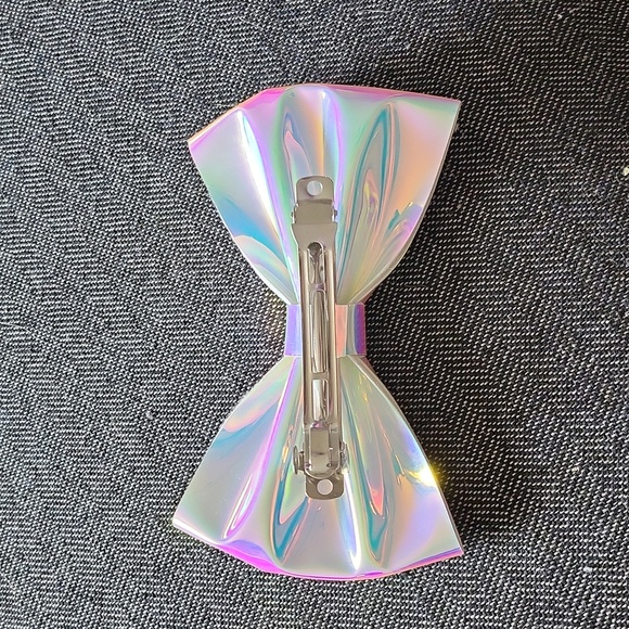 Hair bow hollographic pink purple blue - Picture 3 of 3